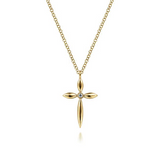 14K Yellow Gold .01Carat TW Diamond Cross