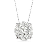 14KW "Lovebright" Diamond Cluster Pendant w/ 0.12 ctw