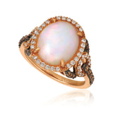 14KR Opal & Chocolate & White Diamond Ring w/ 2.6 Opal & 0.64 ctw Dia.