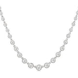 14K White Gold Graduated Diamond Station Necklace, 1.25 Carat TW