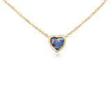 14KY Australian Opal Doublet Heart Necklace, 18