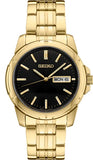 Men's Stainless Steel Analog Gold Tone Watch with Black Dial