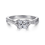 14KW Diamond Semi Mount Engagment Ring, 0.16 CTW