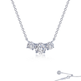 Sterling Silver 3-Stone CZ Necklace, 2.00 Carat CZ TW