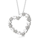 Sterling Silver Diamond Heart Pendant, 0.05 Carat TW