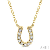 10K Yellow Gold Diamond Horseshoe Necklace, 0.10 Carat