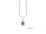 Sterling Silver Amethyst Pear Shape Pendant