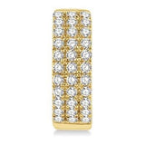 Yellow Gold Diamond Triple Row Huggie Earrings