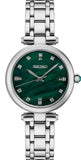 Women's Stainless Steel Watch With Green Face