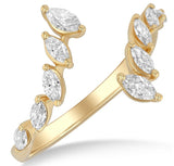 14K Yellow Gold  Open Fancy Band with .50Carat TW Marquee Diamonds