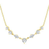 14K Yellow Gold Diamond Marquise & Round Cut Diamond Necklace, 0.50Carat TW