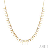 14KY Diamond Spikes Fashion Necklace w/ 1.0 ctw & 18