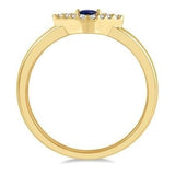 10KY Diamond & Sapphire Evil Eye Ring w/ 027 ctw Dia. & 2.6mm Sapph.