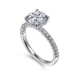 14KW Krete Diamond Round Engagement Ring w/ 0.21 ctw