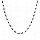 White Gold Black Diamond Beaded Necklace