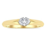 14K Yellow Gold Oval Cut Diamond Solitaire Fashion Ring, 0.30Carat TW