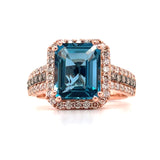 Rose Gold Blue Tanzanite & Diamond Creme Brulee® Ring