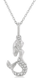 White Gold Mermaid Pendant