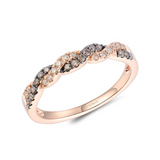14K Strawberry Gold LeVian Chocolate and Nude Diamond Ring, 0.26Carat TW