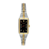 Stainless Steel Women's Watch with Black Face