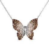 14KW Diamond Fashion Butterfly Pendant w/ 1.07 ctw & 20" ADJ