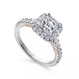 14K Two-Tone Diamond Semi-Mount Engagement Ring w/ 0.76 ctw