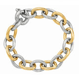 Sterling Silver & 18K Italian Cable Link Bracelet