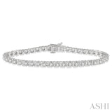 14KW Diamond Tulip Tennis Bracelet w/ 3.0 CTW