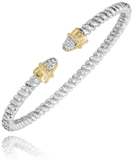 Sterling Silver/14K Yellow Gold 2MM Diamond Fashion Bracelet .08carat TW