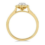 14K Yellow Gold Diamond Oval Fashion Ring, 0.30 Carat TW