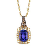 14K Yellow Gold 0.85Carat TW Tanzanite with 0.19Carat TW Nude Diamond Pendant