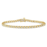 14K Yellow Gold Diamond Tulip Tennis Bracelet w/ 2.00 ctw