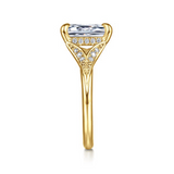 14K Yellow Gold 3.0Carat Diamond Emerald Engagement Ring