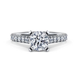 14K White Gold Round Diamond Engagement Ring