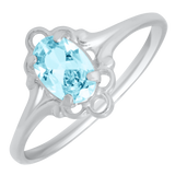 Sterling Silver March Birthstone Ring