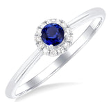 White Gold Sapphire and Diamond Ring