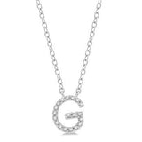 10K White Gold Diamond Initial 