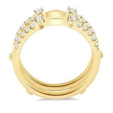 14K Yellow Gold Round Cut Diamond Insert Ring Guard, 0.47 Carat TW