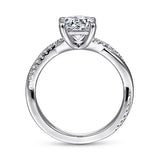 14KW Campana Diamond Round Engagement Ring w/ 0.14 ctw