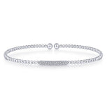 White Gold & Diamond Bujukan Bead Bangle Bracelet