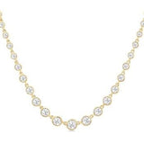 14K Yellow Gold Graduated Diamond Station Necklace, 1.25 Carat TW