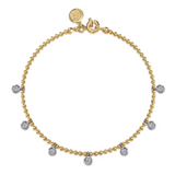 4K Yellow/White Gold White Sapphire Bujukan Bracelet, 0.39Carat TW
