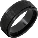 Black Diamond Ceramic Ring With Moon Crater Finish