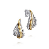 Sterling Silver/14K Yellow Gold  Bujukan Multiple Row Hoop Earrings