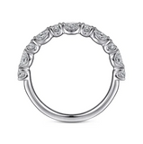 14KW Marquise and Round Diamond Anniversary Band w/ 0.6 ctw