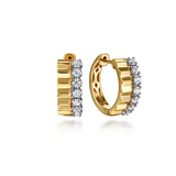 14K White/Yellow Gold Diamond Huggie Earrings, 0.35Carat TW