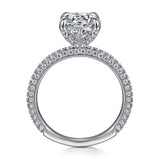 14K White Gold Round Diamond Engagement Ring w/ 0.56 ctw