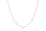 14K White Gold Bezel Set Diamond Necklace, 0.25 Carat TW