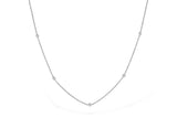 14K White Gold Bezel Set Diamond Necklace, 0.25 Carat TW