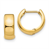 14K Yellow Gold Hinged Huggie Earrings